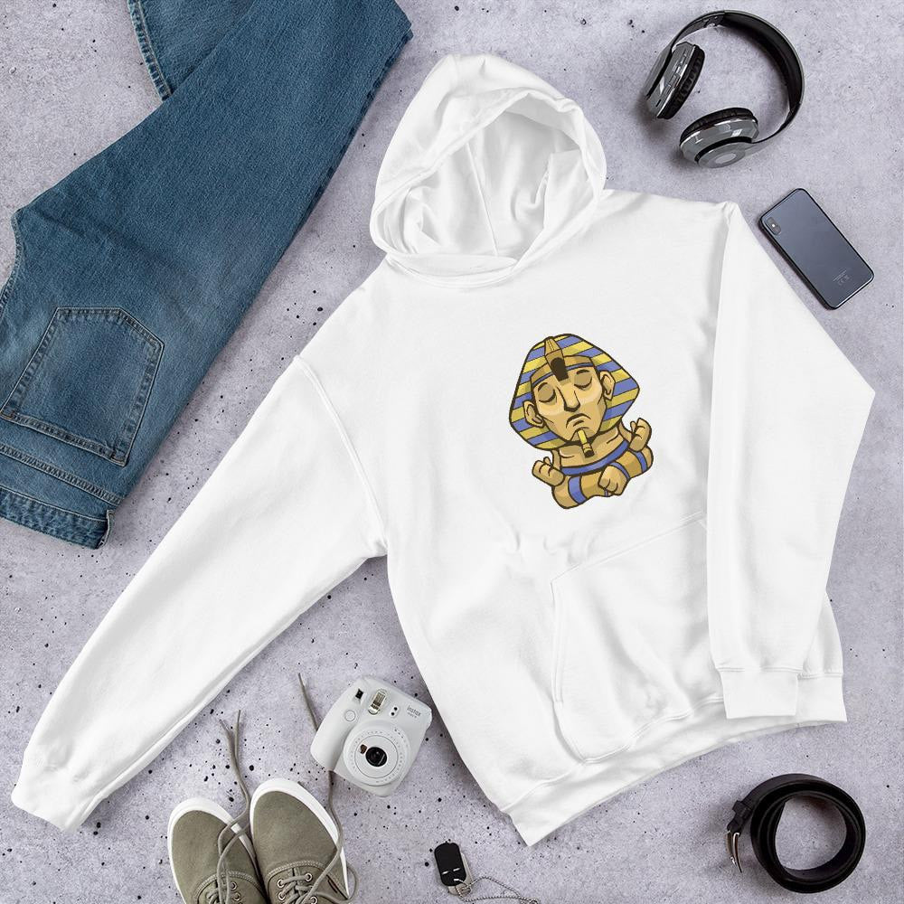 Sphynx Yoga Unisex Hooded Sweatshirt — White