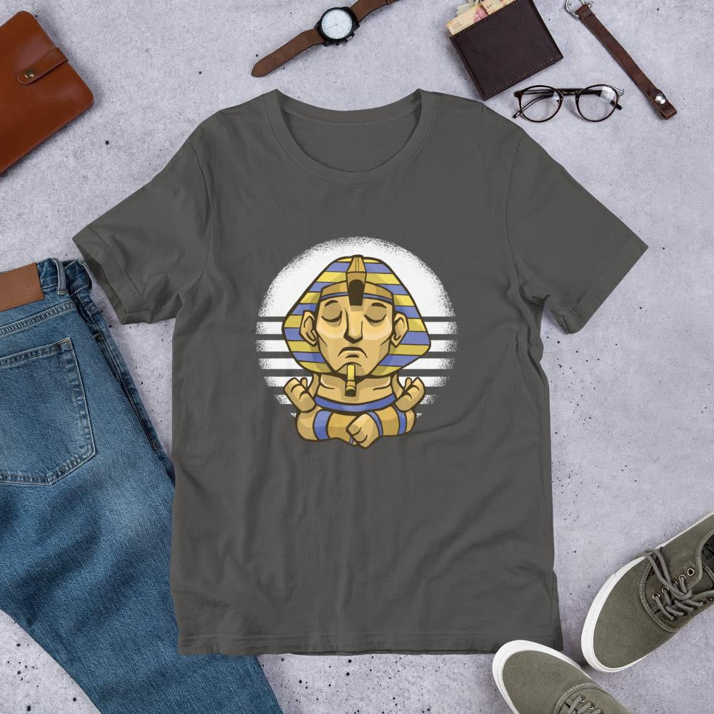 Sphynx Yoga Half Sleeve T-Shirt — Charcoal