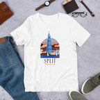 Split Croatia Half Sleeve T-Shirt — White