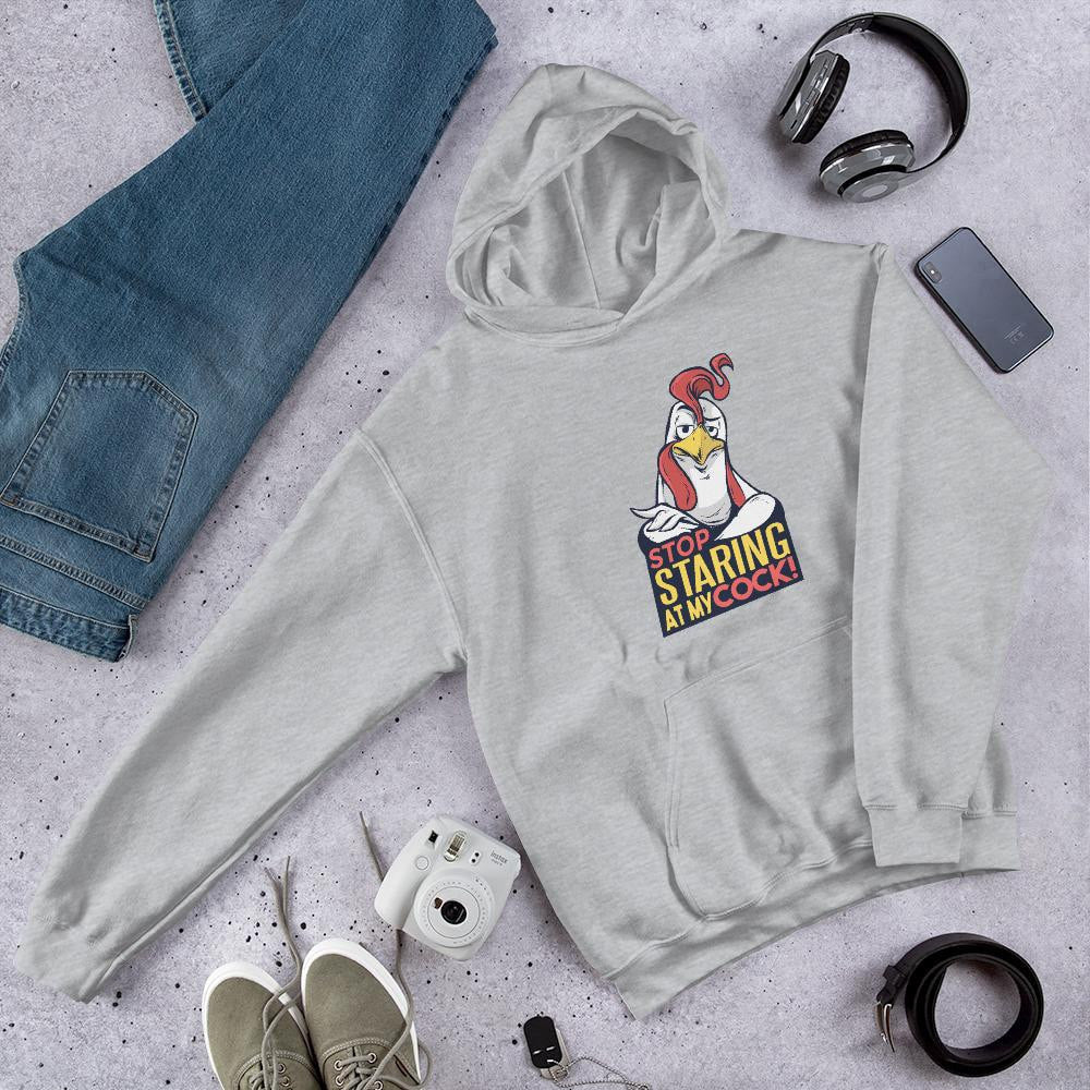 Stop Staring Unisex Hooded Sweatshirt — Grey