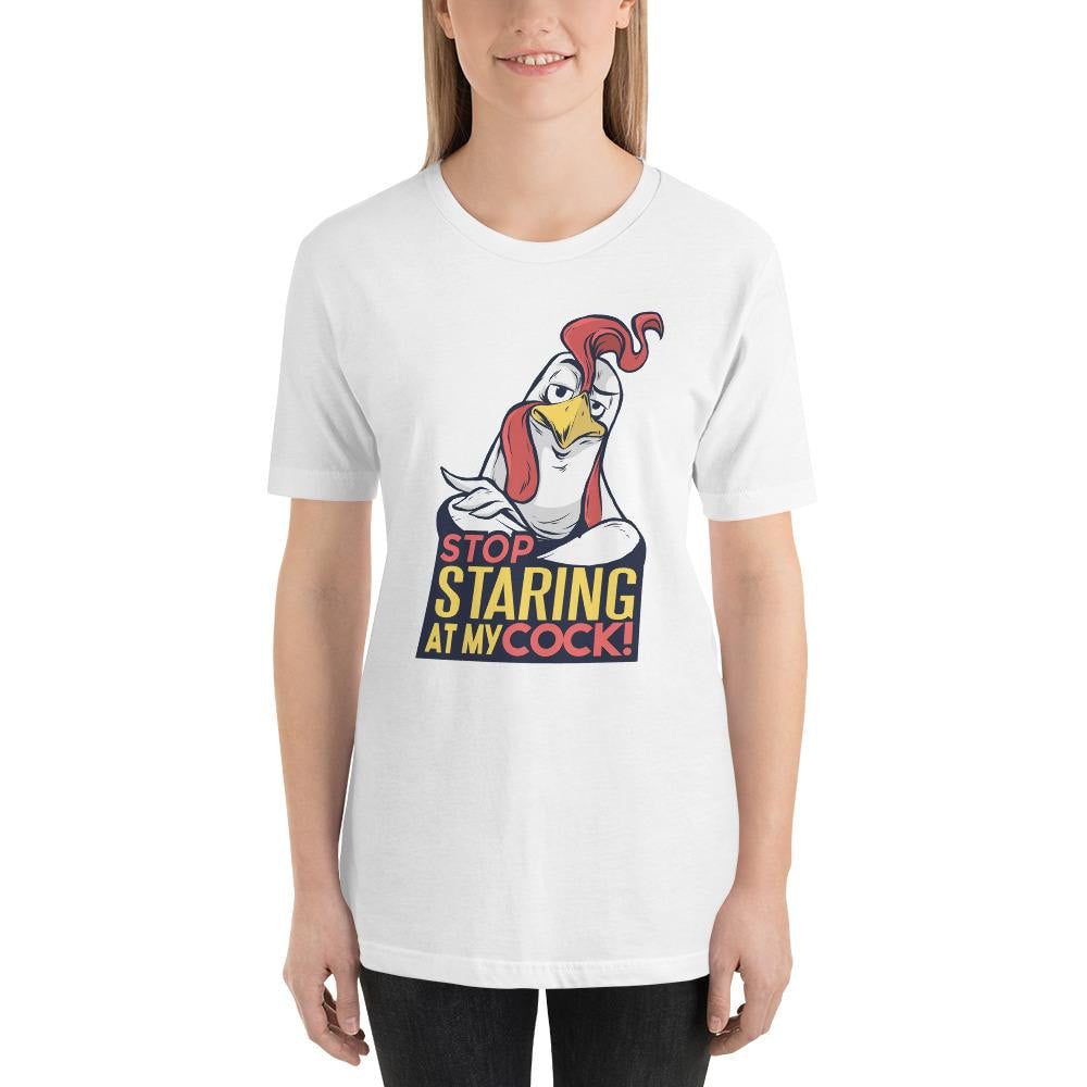 Stop Staring Half Sleeve T-Shirt — White
