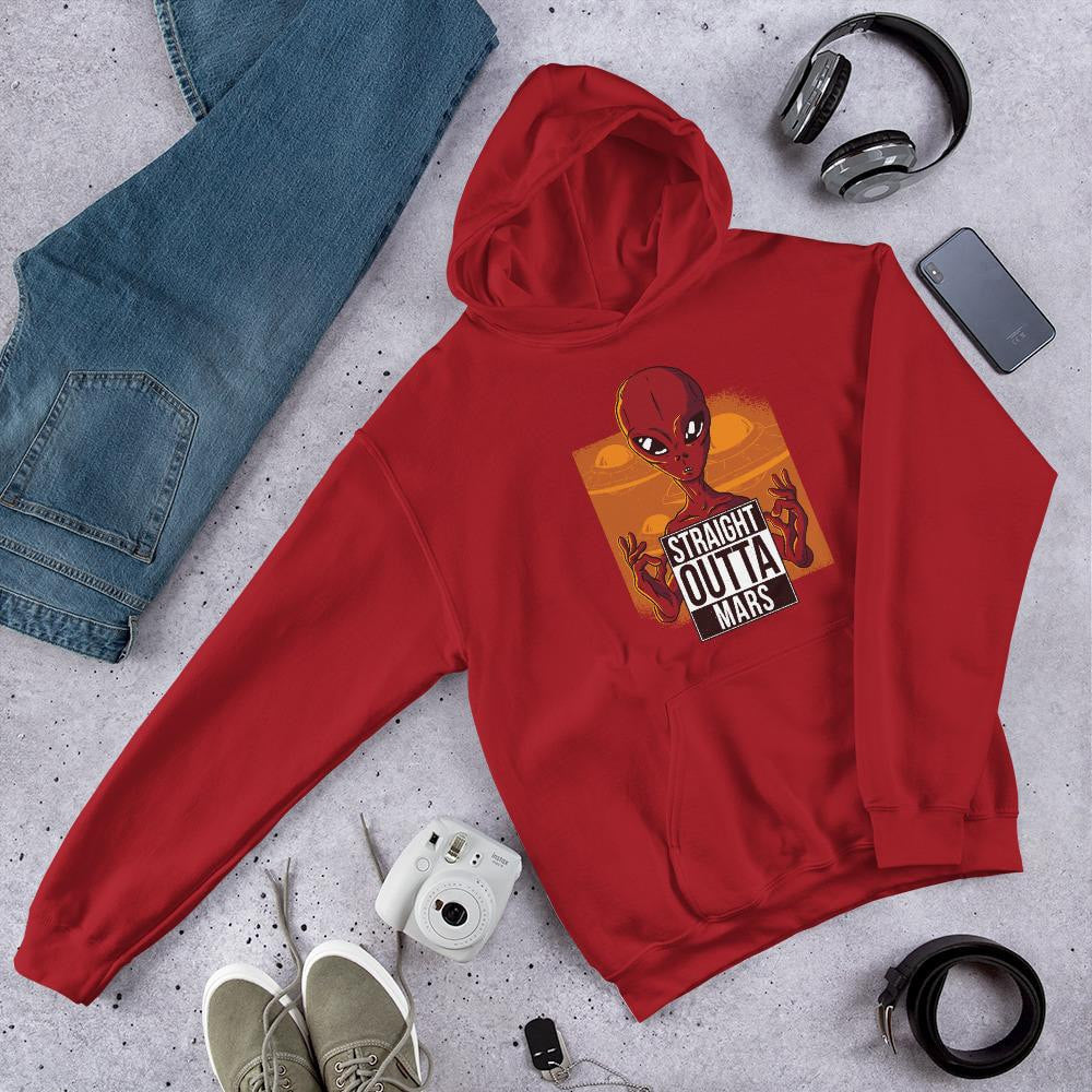Straight outta Mars Unisex Hooded Sweatshirt — Red