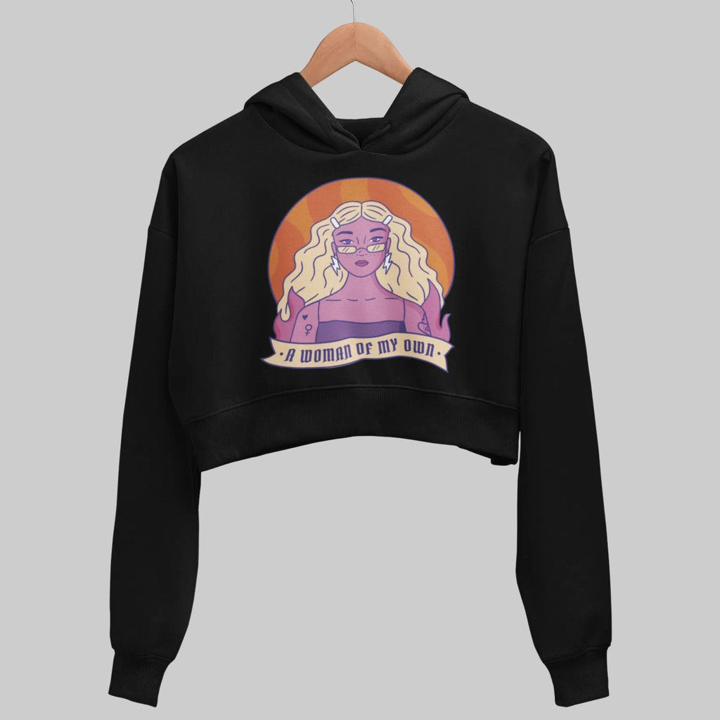 Strong Woman Crop Hoodie — back view