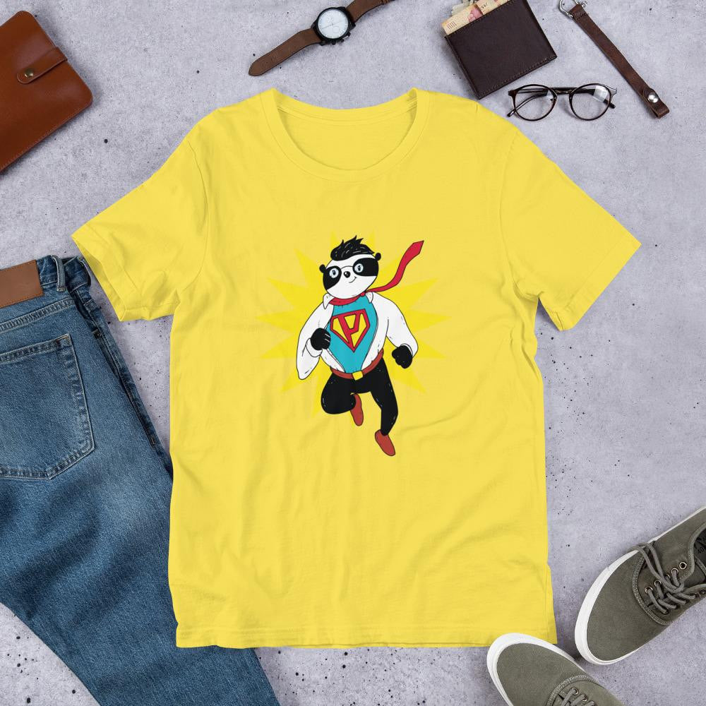 Super Panda Half Sleeve T-Shirt — Yellow