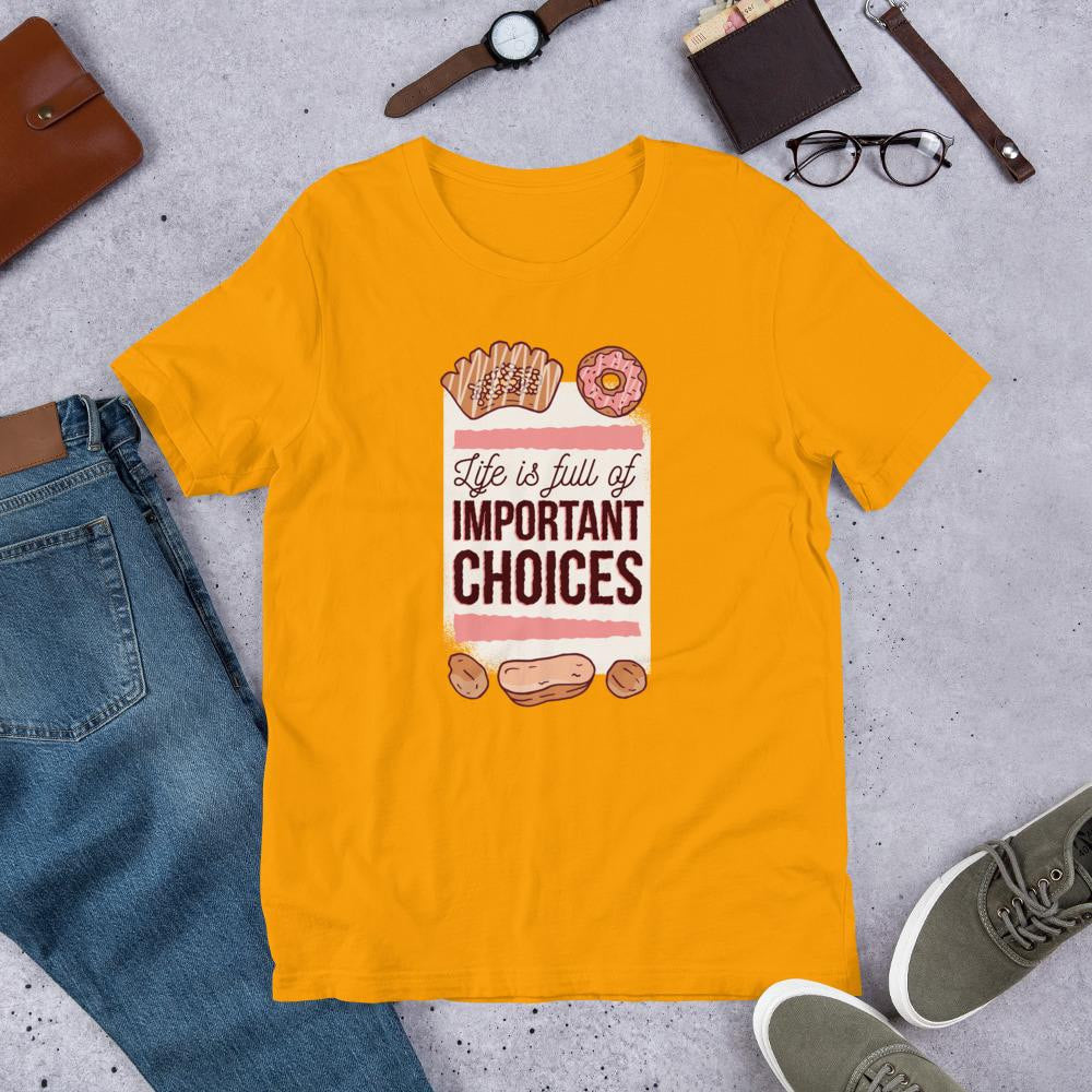 Sweet Choices Half Sleeve T-Shirt — Gold
