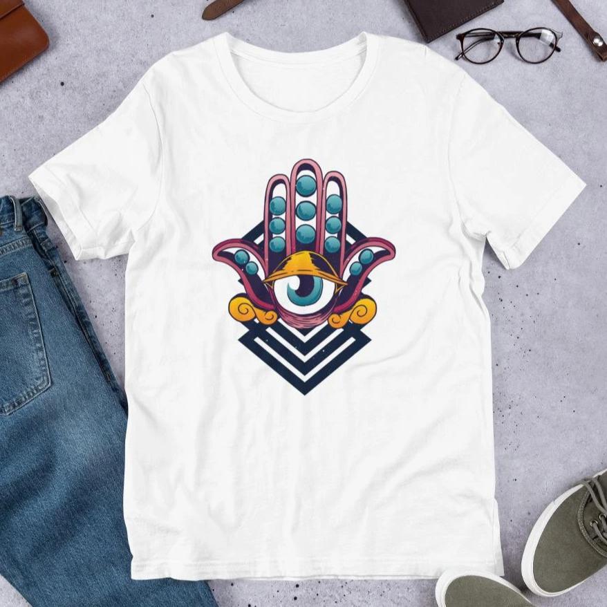 Third Eye Half Sleeve T-Shirt — White