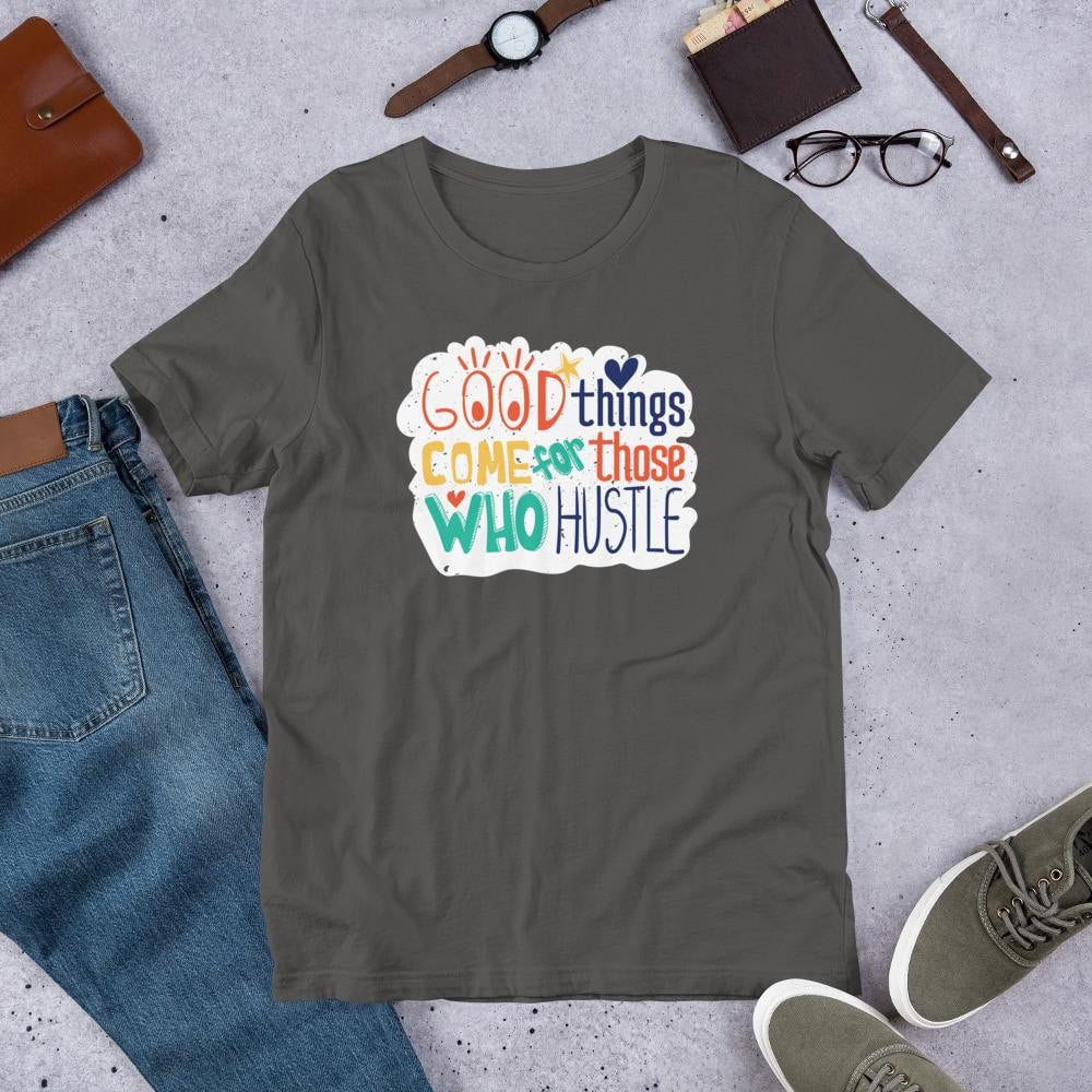 Good Things Hustle Half Sleeve T-Shirt — Charcoal