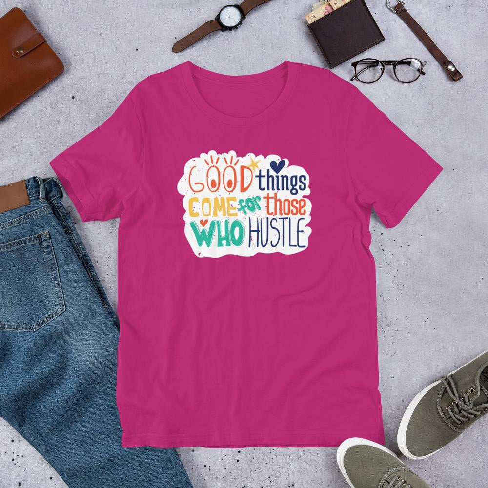 Good Things Hustle Half Sleeve T-Shirt — Pink
