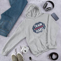 Train Hard Unisex Hooded Sweatshirt — Grey