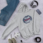 Train Hard Unisex Hooded Sweatshirt — Grey