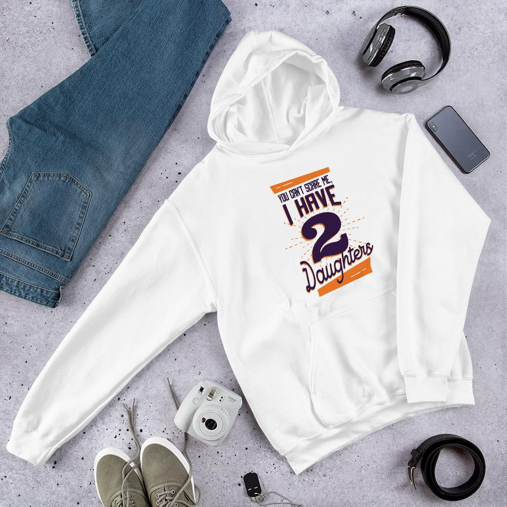 Two Daughters Unisex Hooded Sweatshirt — White