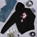 Pink Unicorn Unisex Hooded Sweatshirt — Black