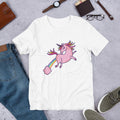 Pink Unicorn Half Sleeve T-Shirt — White