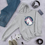 Unicorn Smiles Unisex Hooded Sweatshirt — Grey