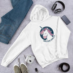 Unicorn Smiles Unisex Hooded Sweatshirt — White