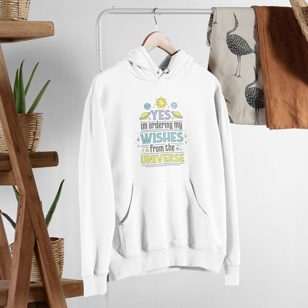 Universe Wishes Unisex Hooded Sweatshirt — White