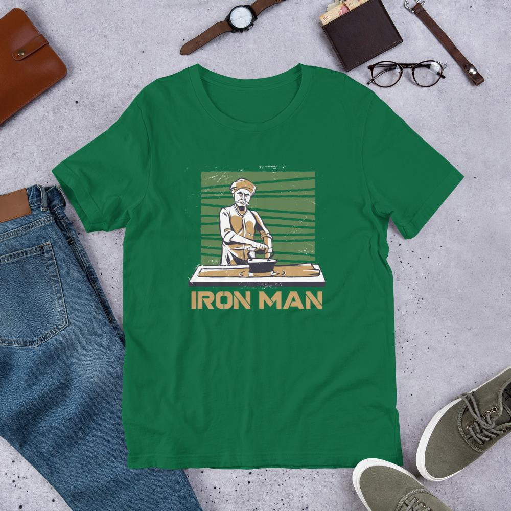 Iron Man Funny Half Sleeve T-Shirt — Green
