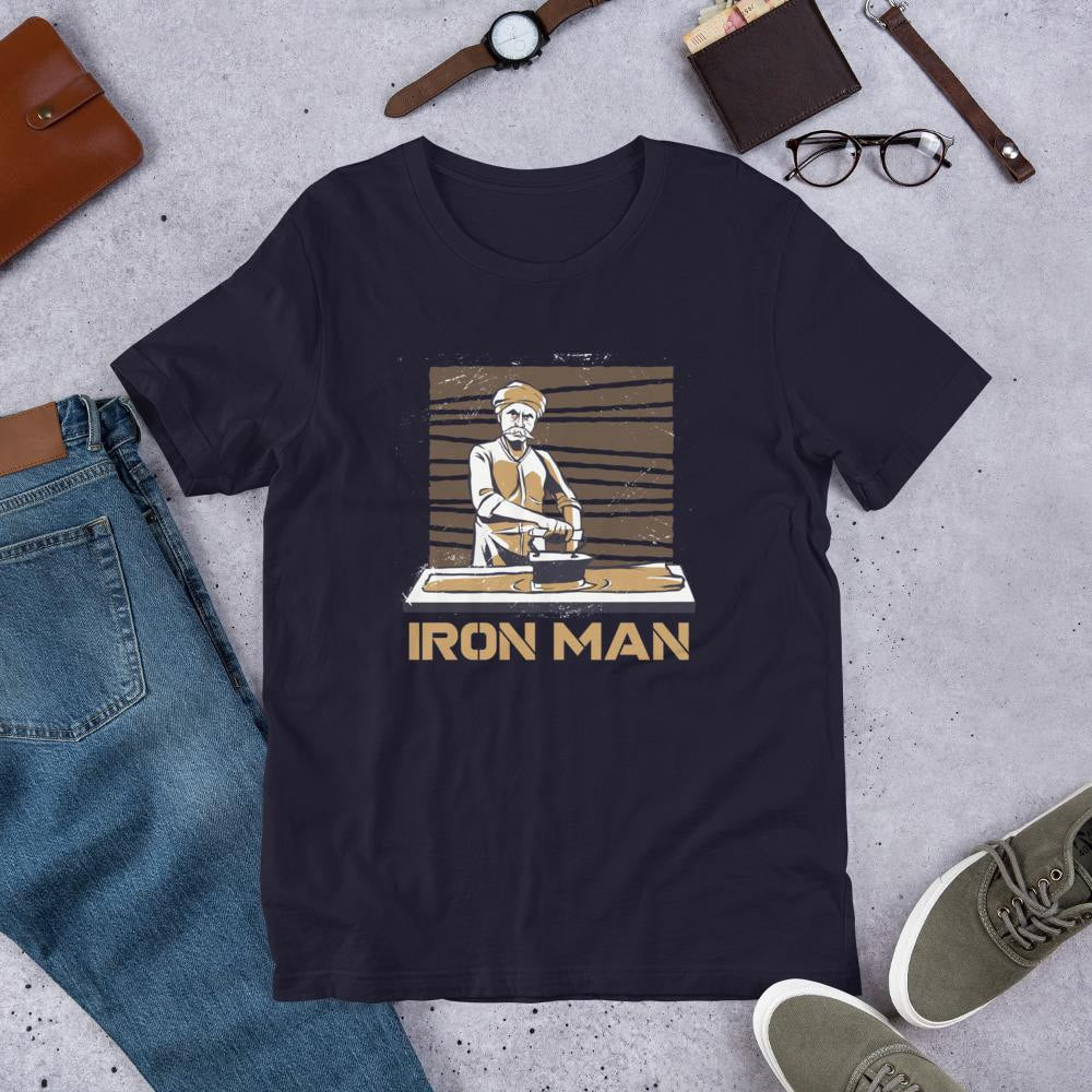Iron Man Funny Half Sleeve T-Shirt — Navy