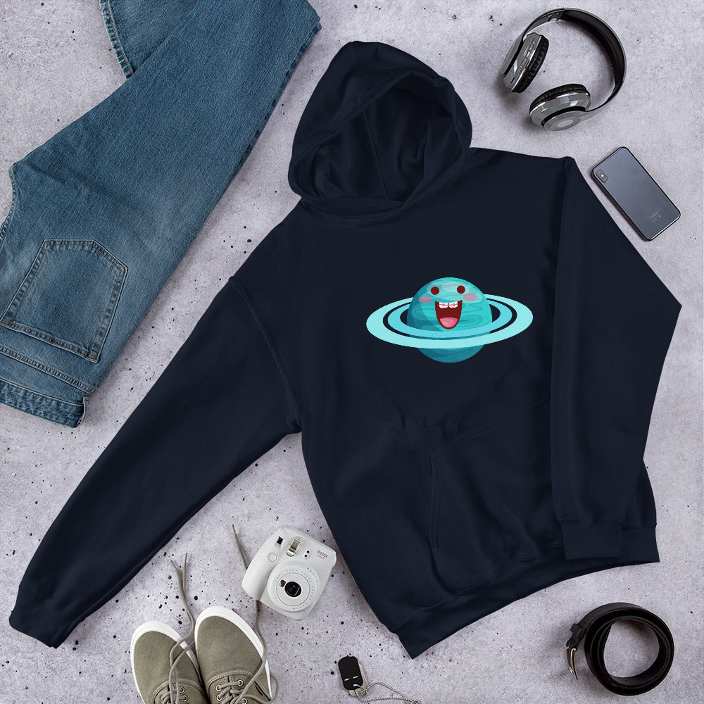 Uranus Cartoon Unisex Hooded Sweatshirt — Navy