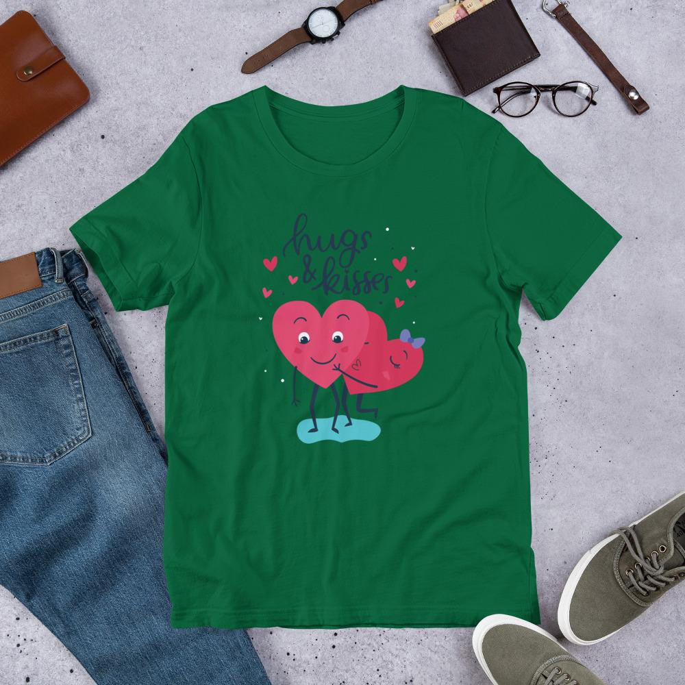 Hugs & Kisses Half Sleeve T-Shirt — Green