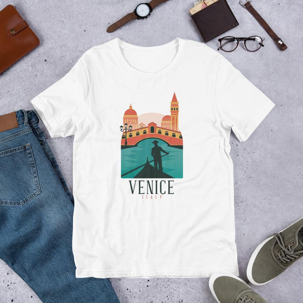 Venice Italy Half Sleeve T-Shirt — White