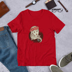 Virgo Zodiac Half Sleeve T-Shirt — Red