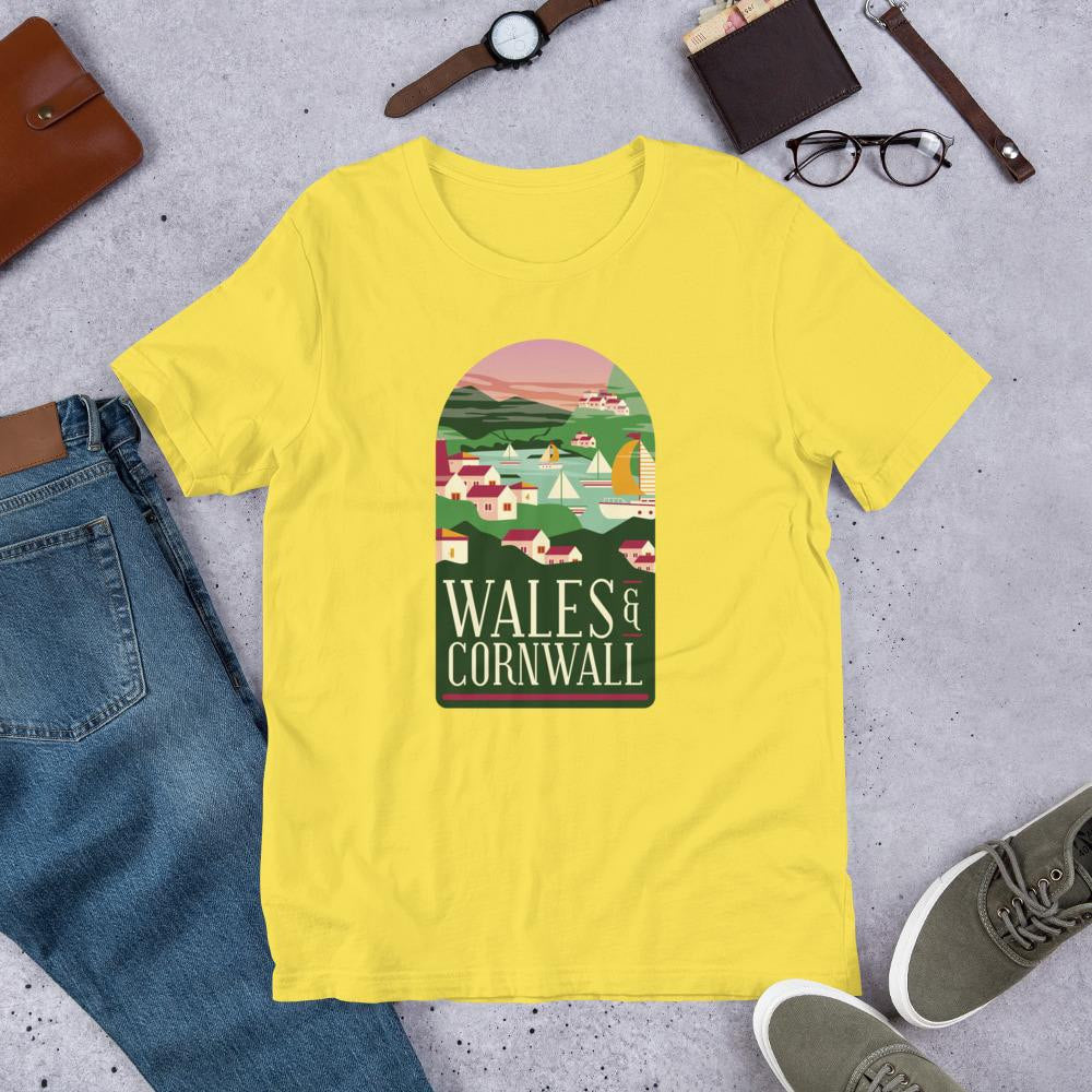 Wales & Cornwall Half Sleeve T-Shirt — Yellow