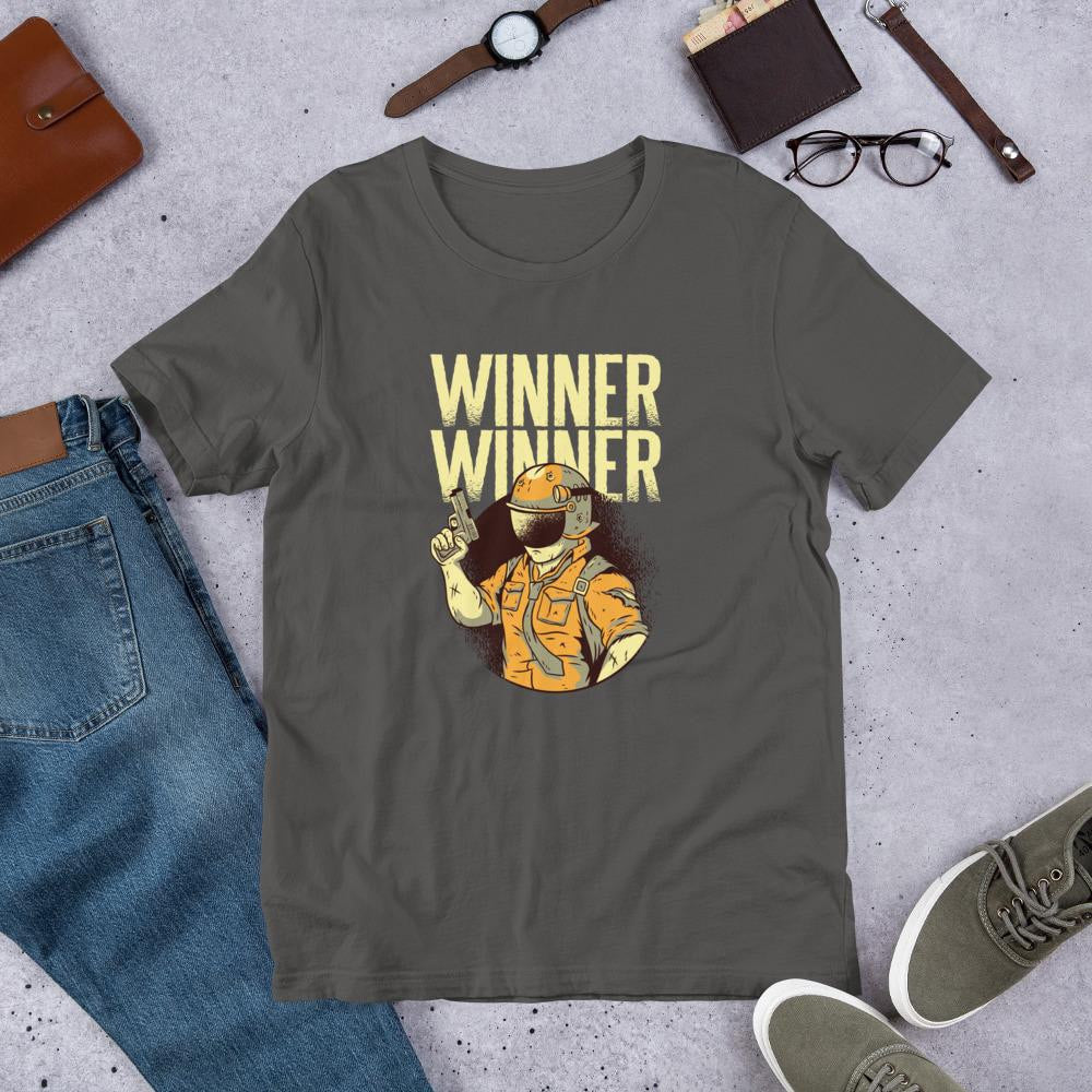 Winner Winner Half Sleeve T-Shirt — Charcoal