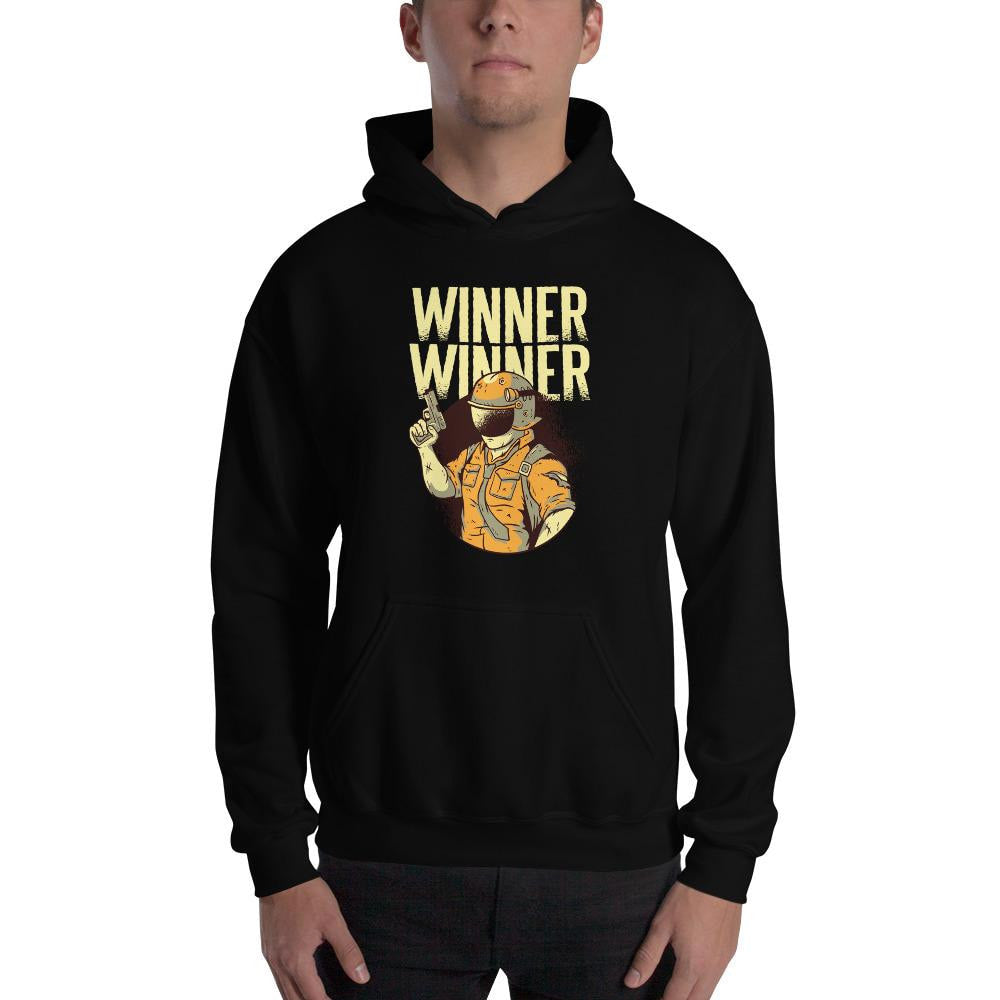 Winner Winner Unisex Hooded Sweatshirt — back view