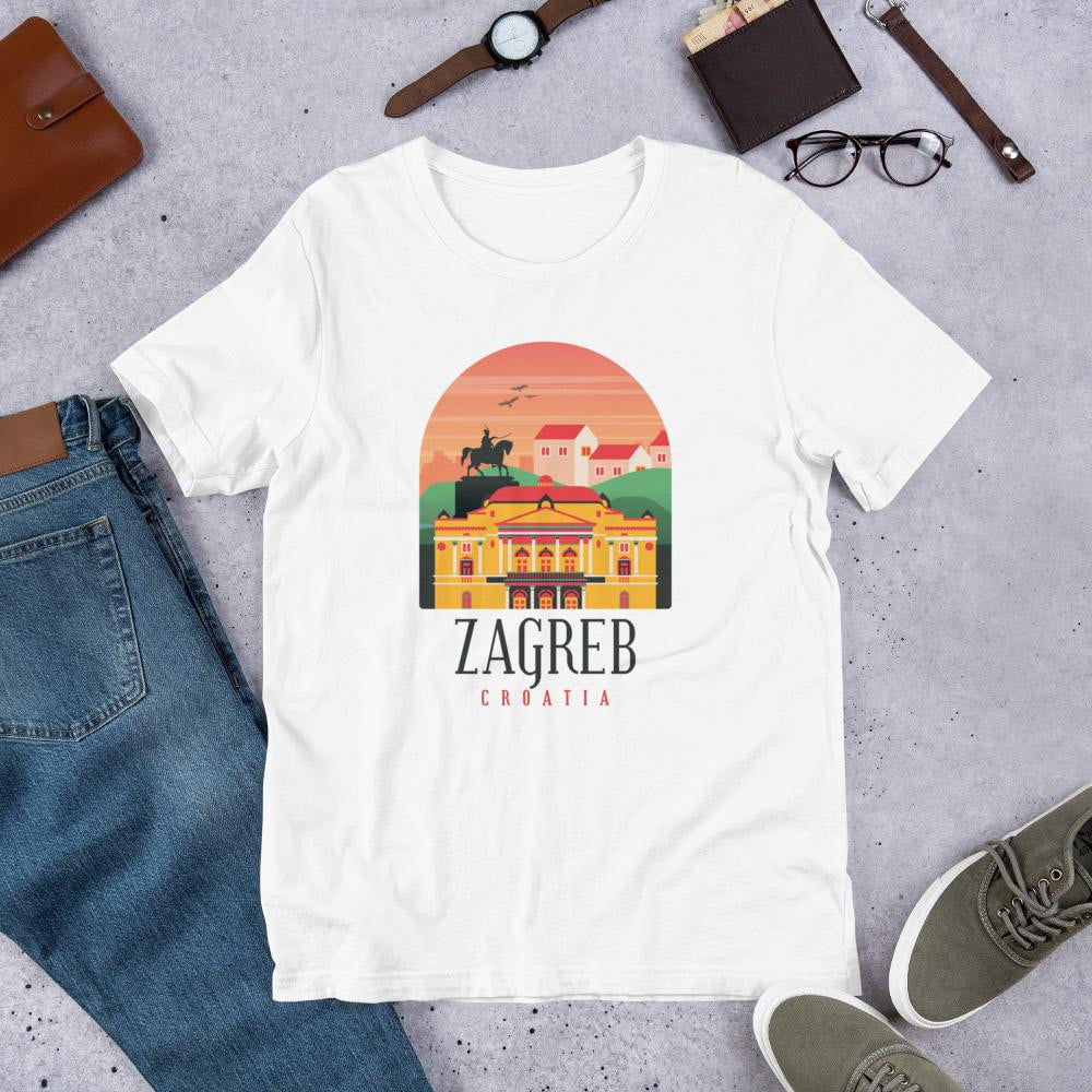 Zagreb Croatia Half Sleeve T-Shirt — White