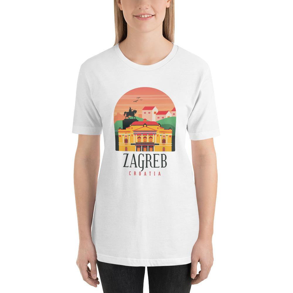 Zagreb Croatia Half Sleeve T-Shirt — back view