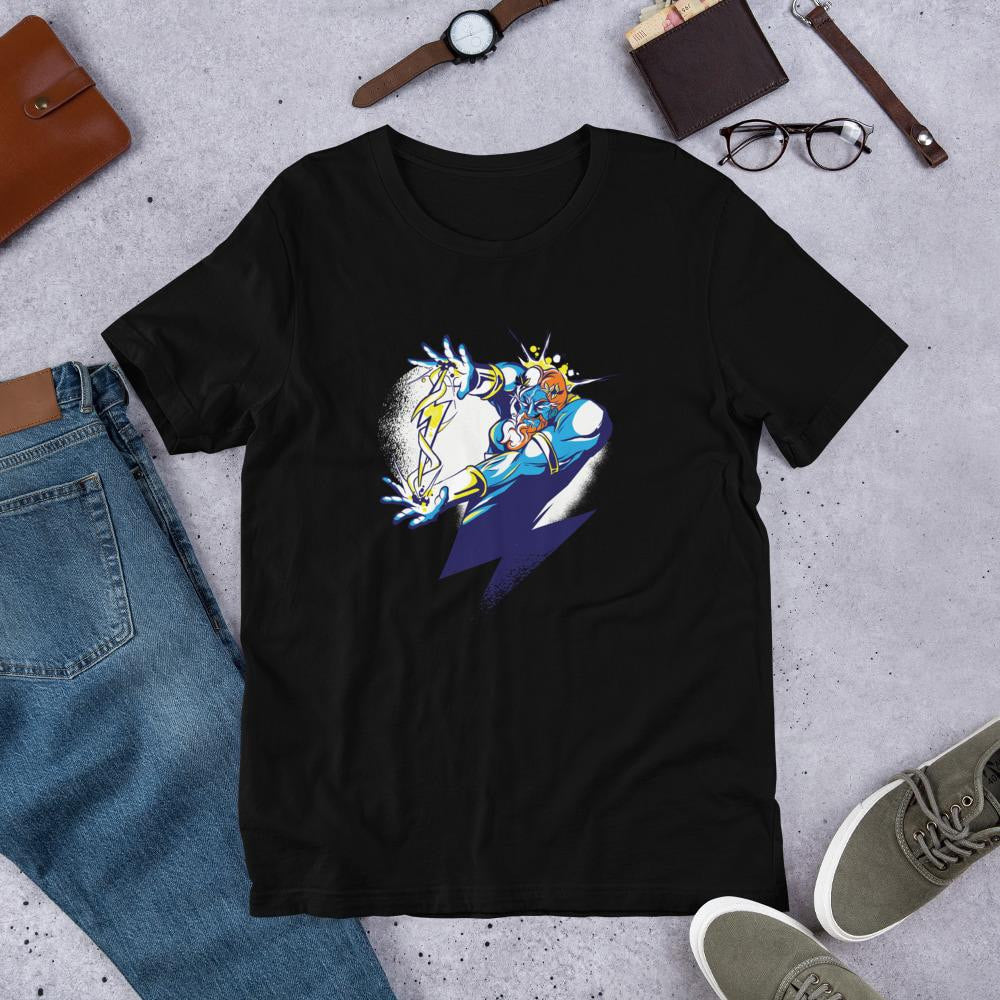 Zeus Cartoon Half Sleeve T-Shirt — Black
