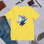 Zeus Cartoon Half Sleeve T-Shirt — Yellow