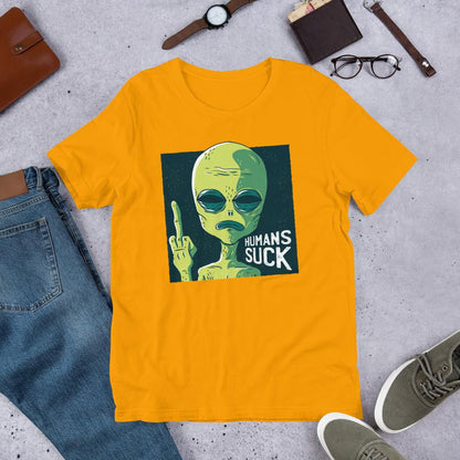 Humans Suck Alien Half Sleeve T-Shirt