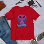 Greetings Humans Half Sleeve T-Shirt — Red