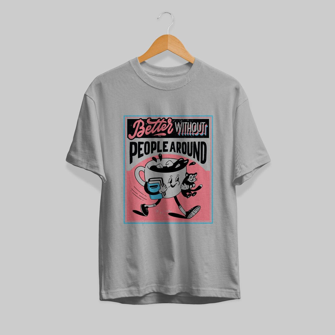Antisocial Coffee Unisex Half Sleeve T-Shirt — Grey
