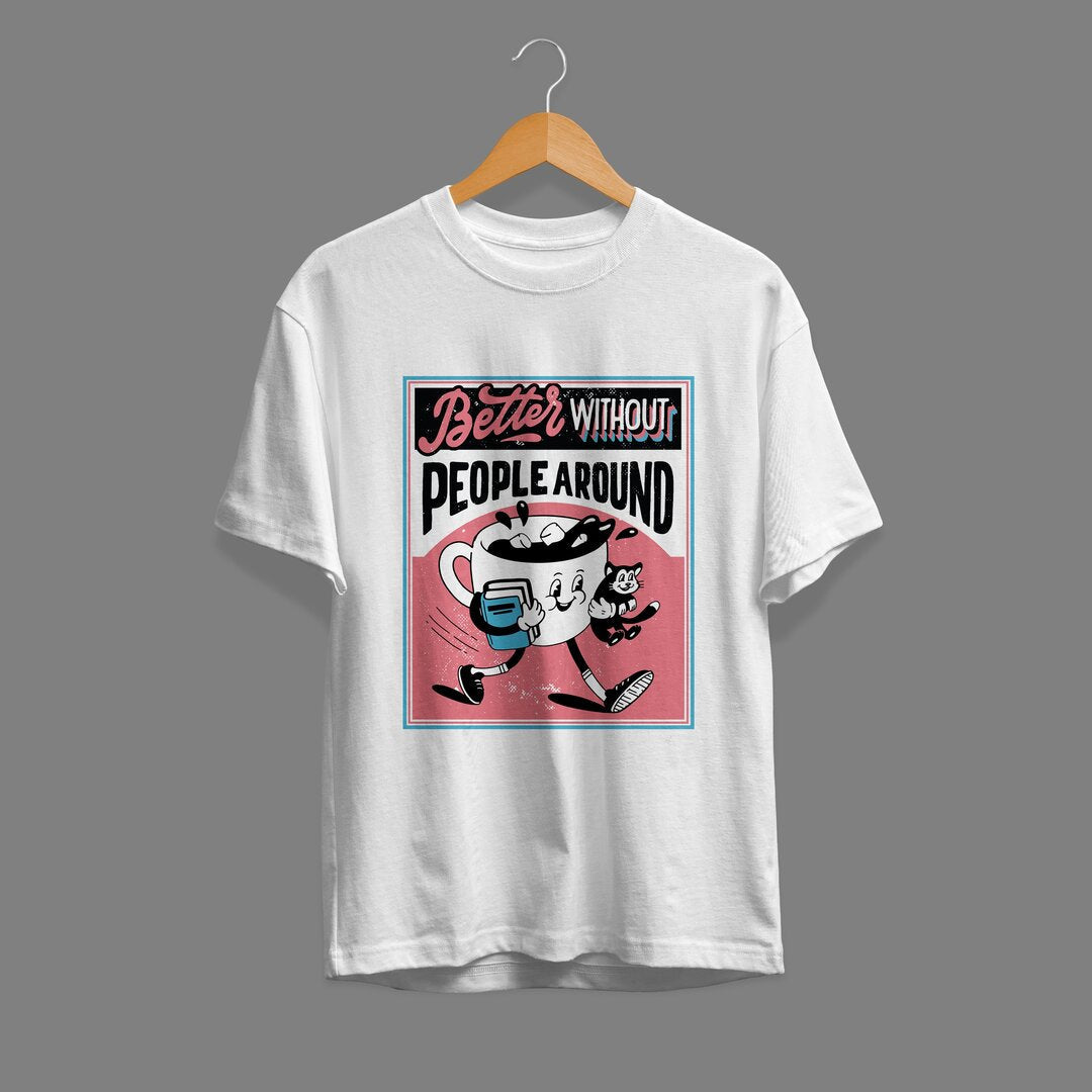 Antisocial Coffee Unisex Half Sleeve T-Shirt — White