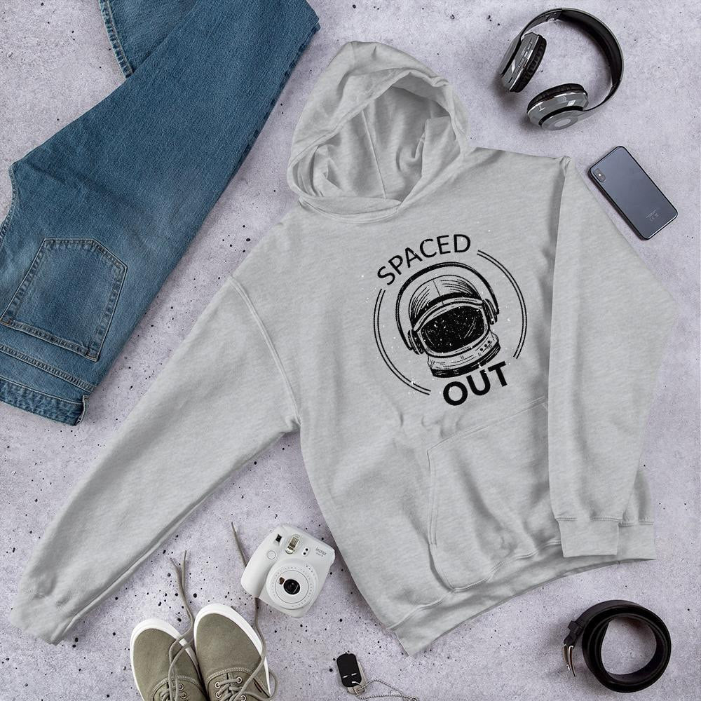 Spaced Out Unisex Hooded Sweatshirt — Grey