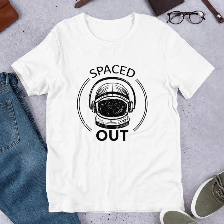 Spaced Out Half Sleeve T-Shirt — White