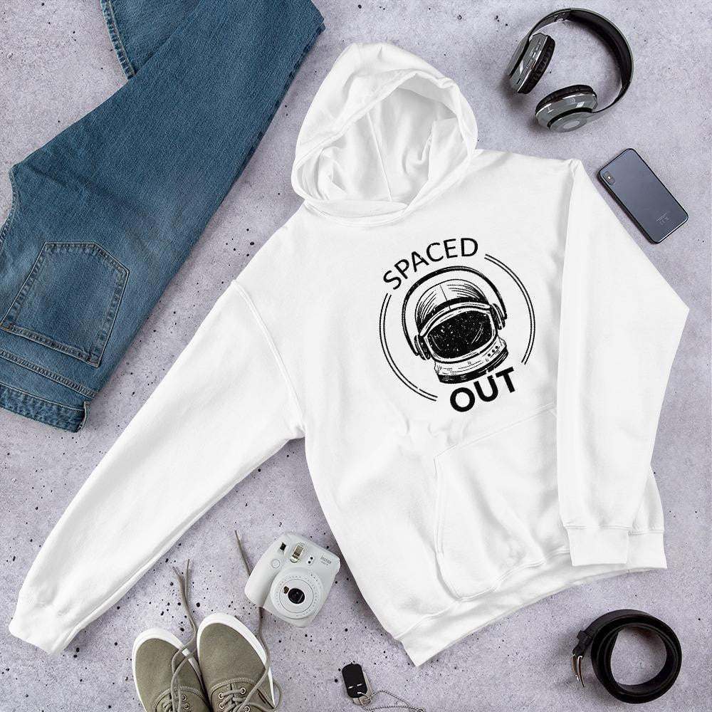 Spaced Out Unisex Hooded Sweatshirt — White