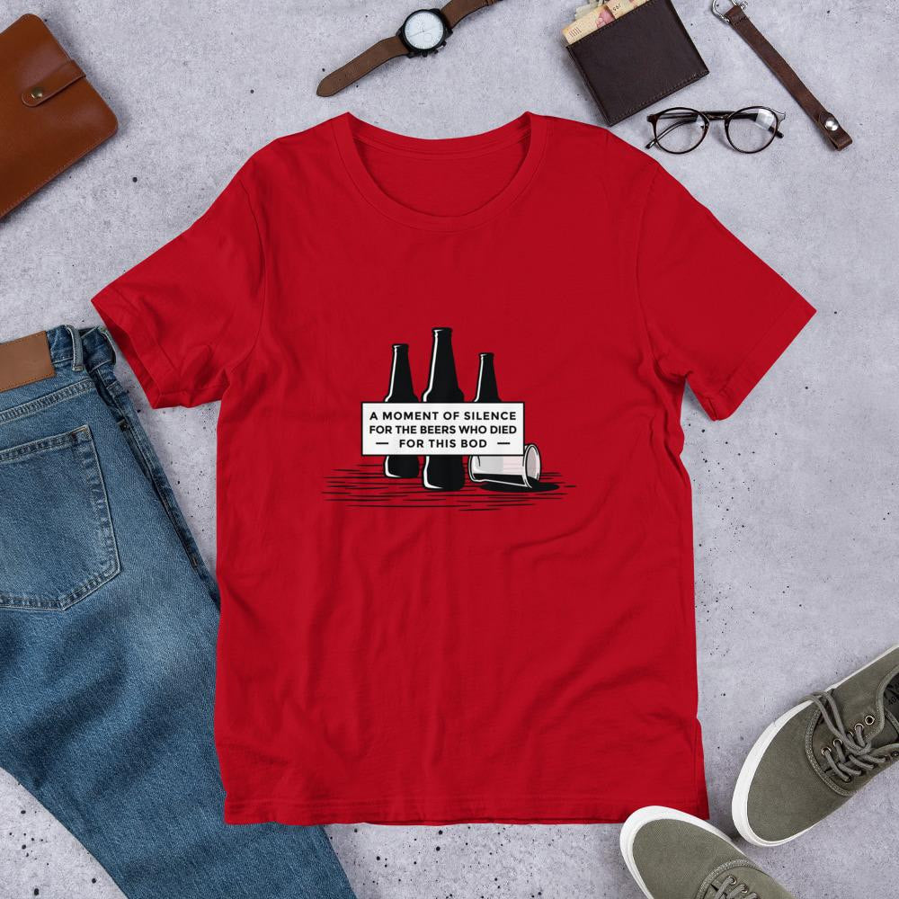Beer Quote Men/Unisex Half Sleeve T-Shirt — Red