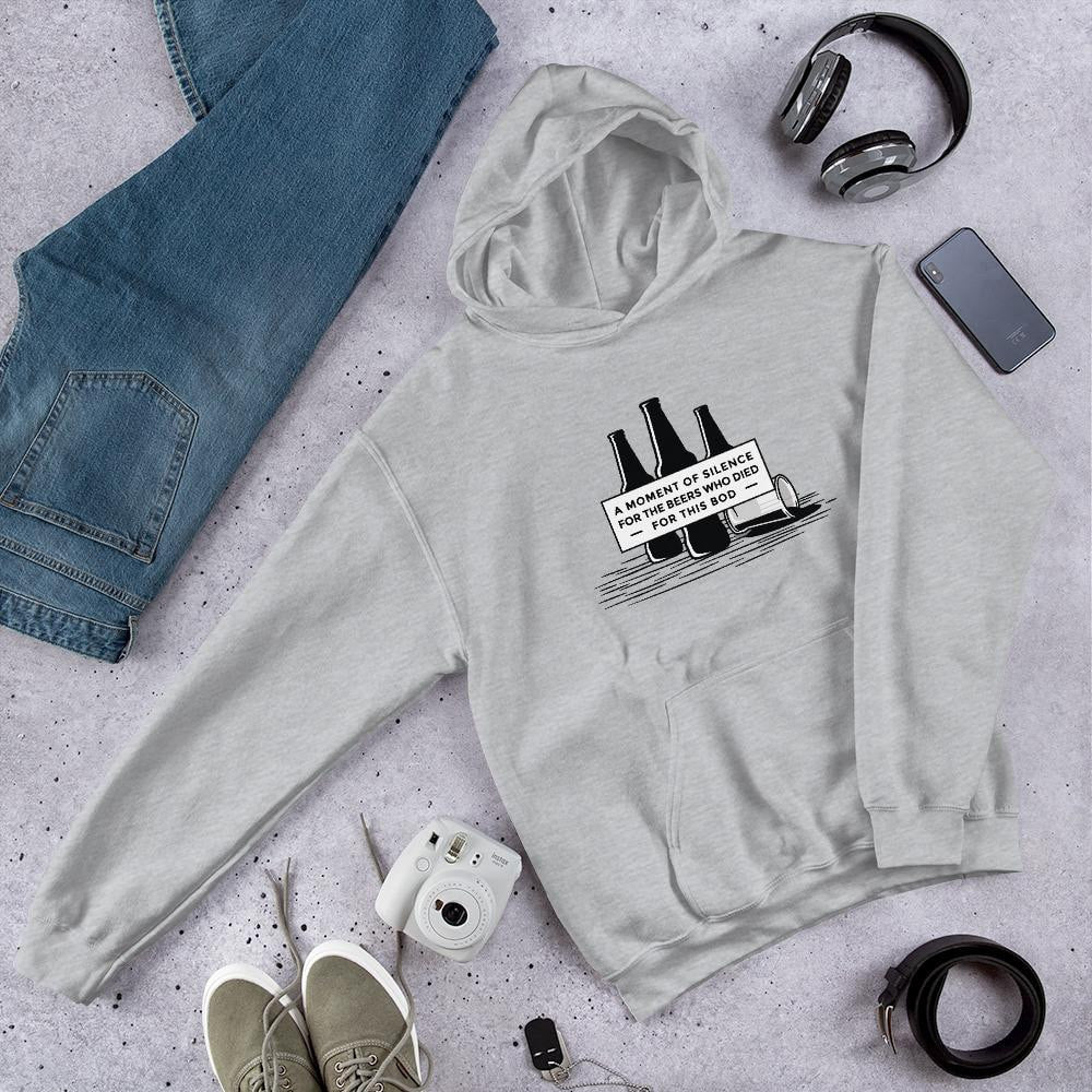 Beer Quote Unisex Hooded Sweatshirt — front view