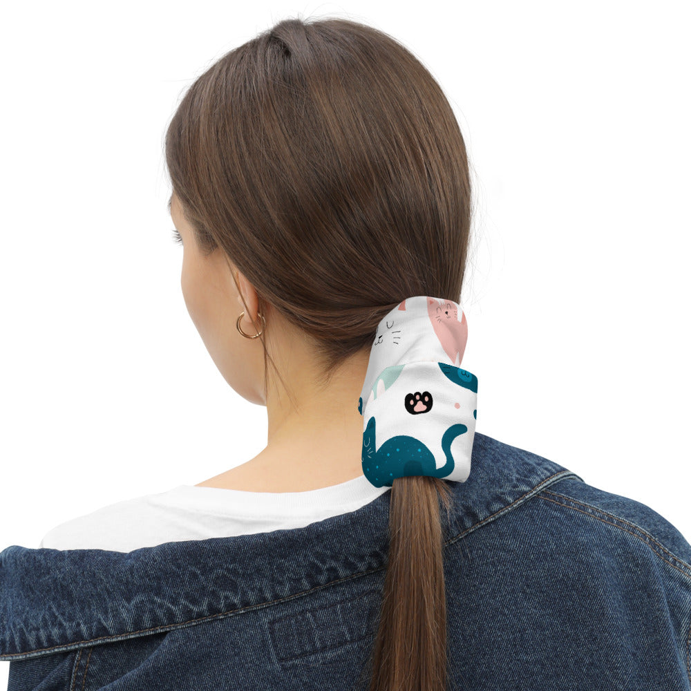 Cats & Paws Neck Gaiter #White