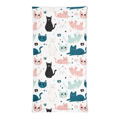 Cats & Paws Neck Gaiter #White