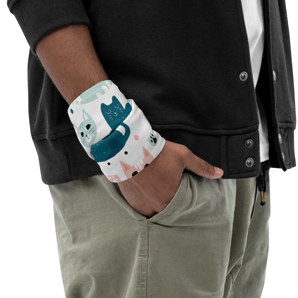 Cats & Paws Neck Gaiter #White