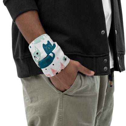 Cats & Paws Neck Gaiter #White