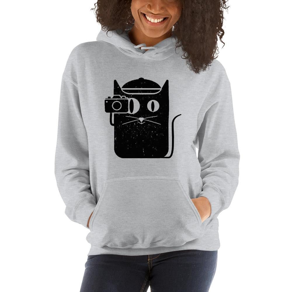 Cat and Camera Unisex Hooded Sweatshirt
