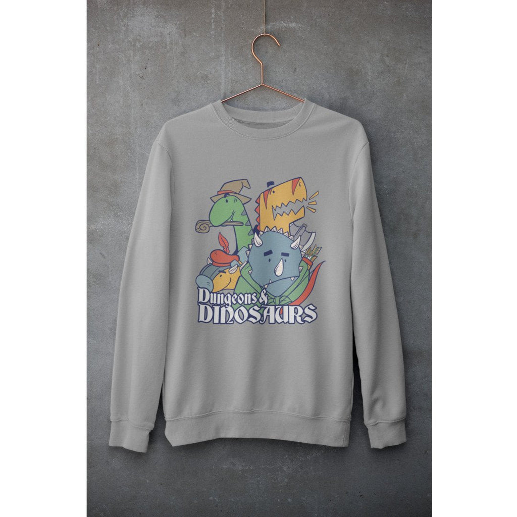 Dungeons & Dinosaurs Unisex Sweatshirt — Grey