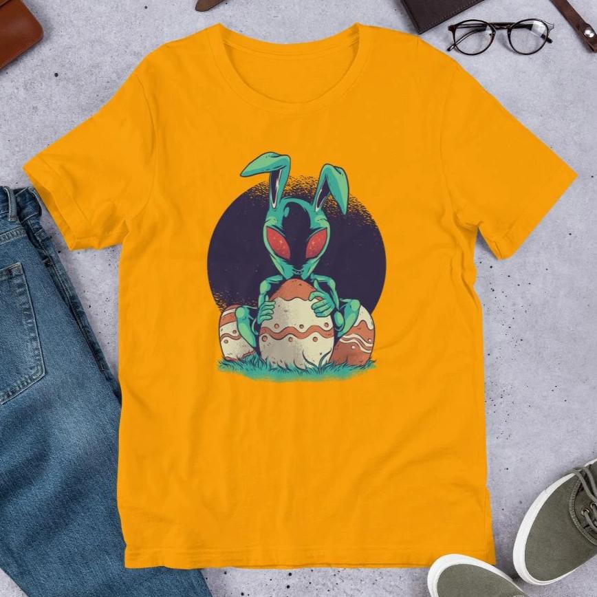 Easter Alien Half Sleeve T-Shirt — Gold