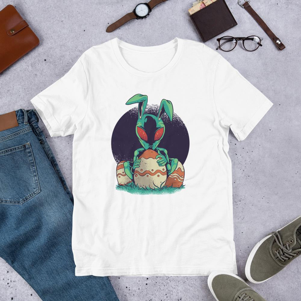 Easter Alien Half Sleeve T-Shirt — White